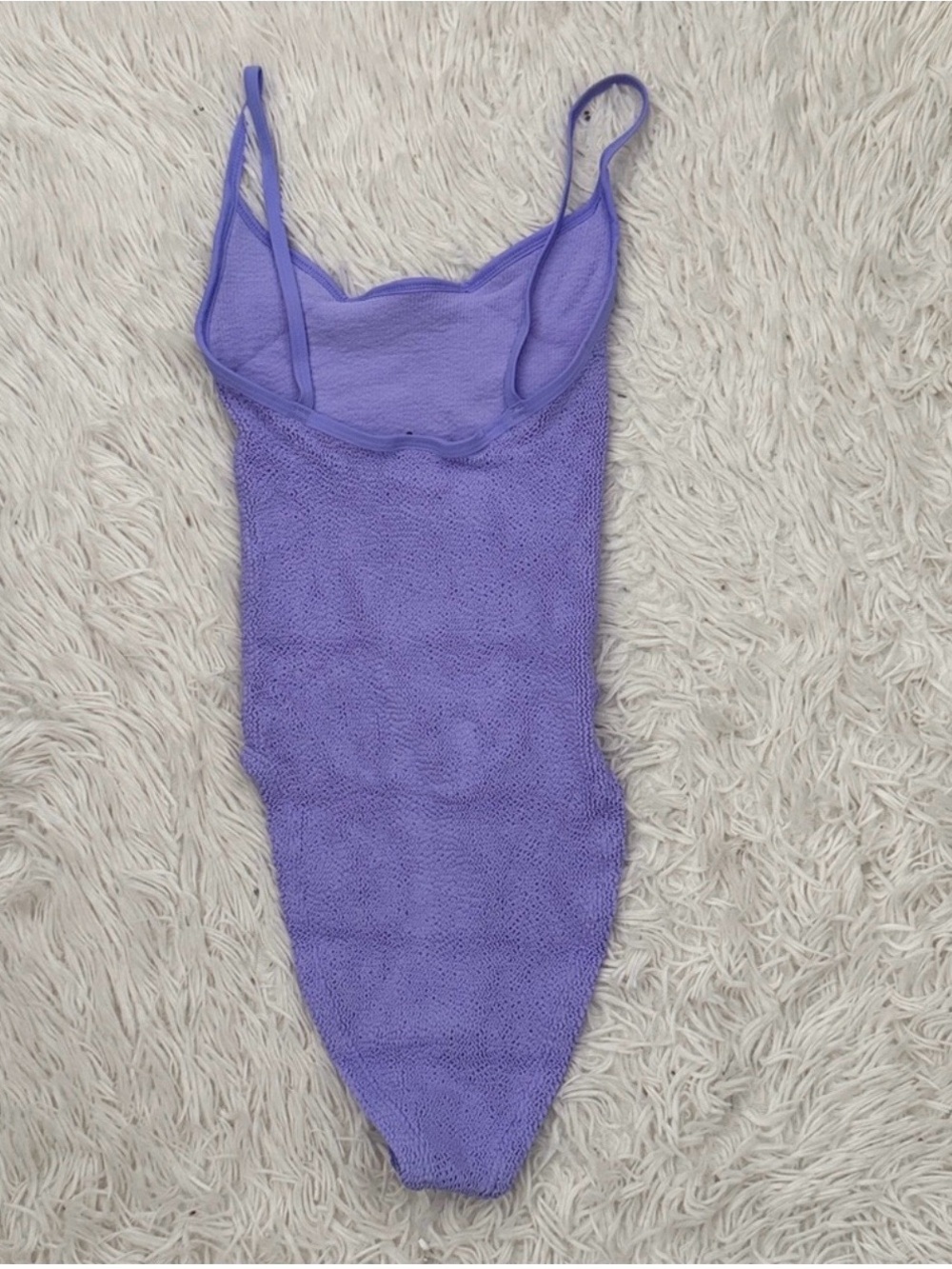 NWT Hunza G Pamela crinkle swimsuit one piece in lilac - Picture 6 of 9